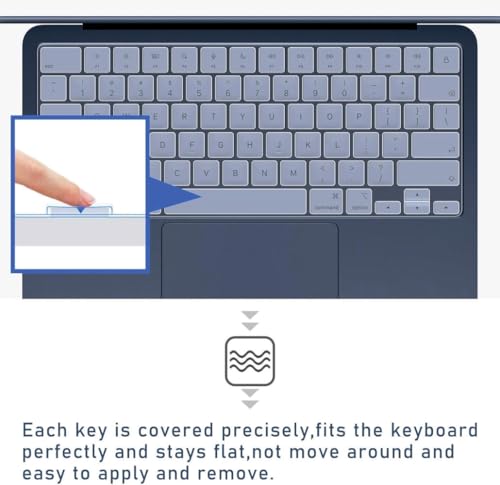 Image of Gear Guard Keyboard Cover Skin for New MacBook Neo 13 Inch 256GB 2026 with Apple A18Pro Chip /A3404, Premium Ultra Thin Keyboard Protector for MacBook Neo 13 Inch Accessory Without TouchID - (Clear)