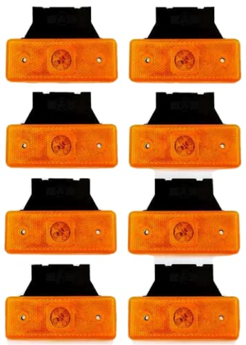 8 luces de gálibo naranja ámbar 24 V marcador lateral 4 luces LED con soportes para volquete,...