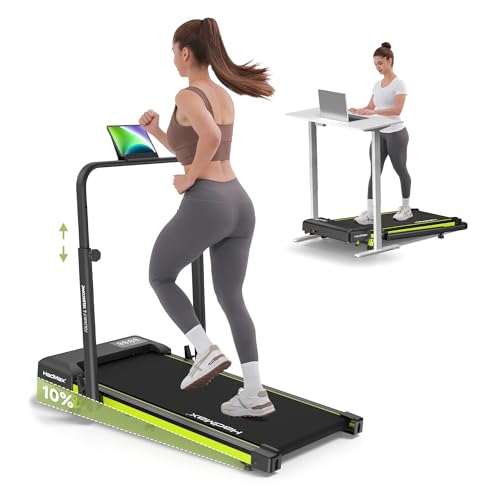 HADMAX Walking Pad mit 10% Steigung 3,0 HP Laufband für Zuhause Klappbares mit Magnet-Fernbedienung,Leises Laufband-Schreibtisch mit LED-Anzeige und Einziehbares Steigrohr,12 HIIT,Bis 136 kg