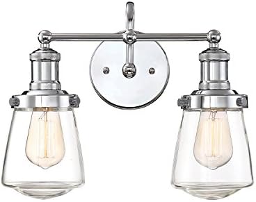 Designers Fountain 69502-CH Taylor 2 Light Bath Bar Silver, 11.50x6.25x15.13