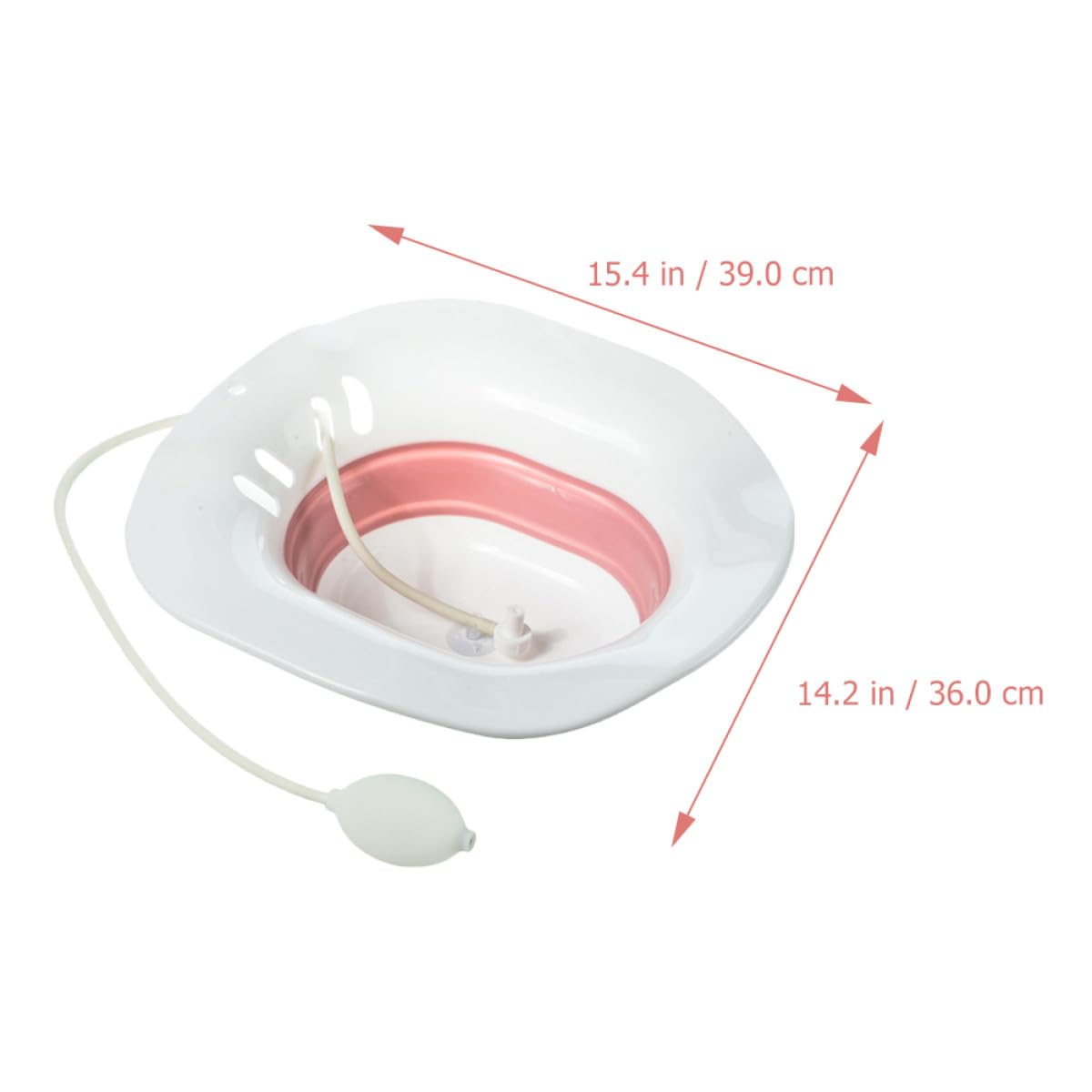 Uonlytech Bassin de Bain de Siège Pliable en Plastique Rose, Surface Lisse, Trou Anti-débordement, Soin Intime pour Post-partum et Patients Couleur Aléatoire