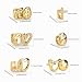Mikovivi 6 Stück Gold Grills Set, Strass Zahn Schmuck Vergoldung Herz Stern Kreuz Zahnkappen für Oben & Unten für Frauen Männer Mode Geschenk Halloween Party