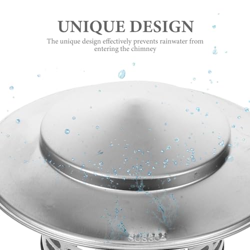 MAGICLULU Smoke Exhaust Rain Cap Roof Vent Cap 7 Inch Round Chimney Cap Roof Vent Cover Chimney Rain Cap Chimney Caps for Outside Chimney Cover Flue Caps Wood Stove Stainless Steel Cowl - Thumbnail 4