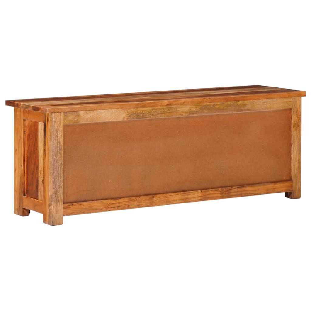 Meuble TV bas en bois massif marron 110 x 30 x 40 cm