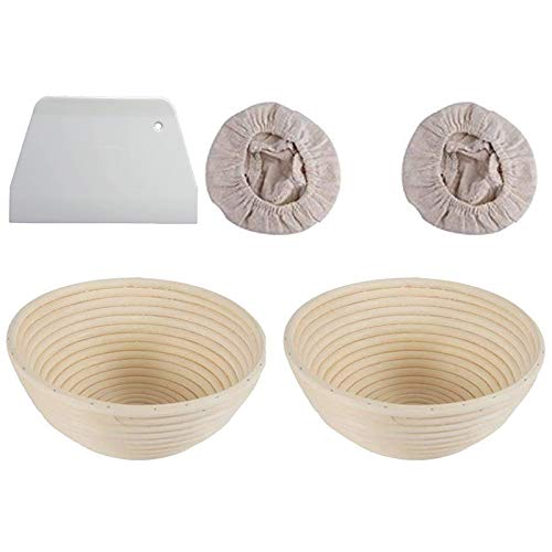 Pâte qui colle au moule ? Lot de 2 paniers de pousse en rotin 22cm pour levain réussi