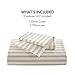 Madison Park Cooling Duvet Cover Set for Hot Sleepers - Linen Cotton Rayon Blend, King Size 3 Piece Set with Shams - Lightweight & Breathable Bedding, Tan Striped Design
