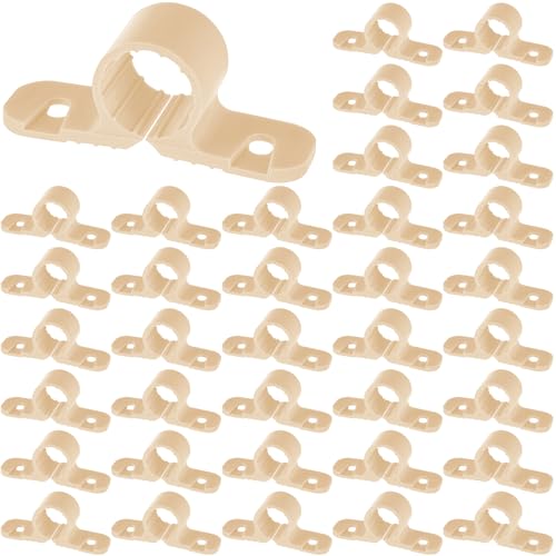 Image of Briwooody 50 Pack 1 /2 Inch Skin Color Pipe Supports Suspension Clamp Pipe Clamps Pex Clamps for Pex, Copper, Cpvc