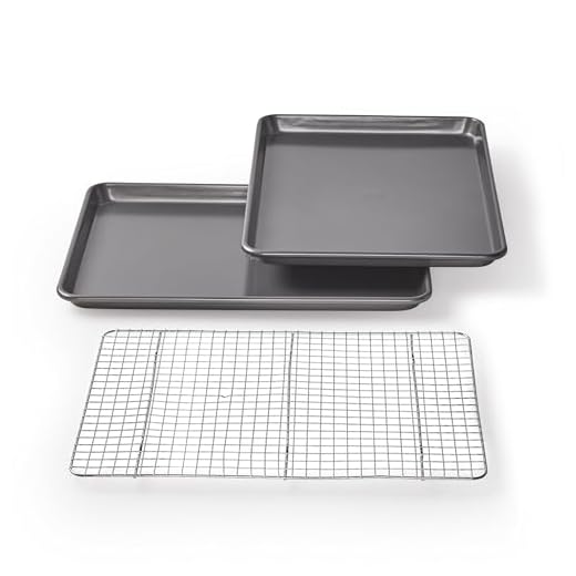 Chicago Metallic Professional Non-Stick Cookie/Jelly-Roll Pan Set with Cooling Rack, 17-Inch-by-12.25-Inch