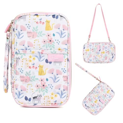 Portafogli da Viaggio Custodia Porta Passaporti Famiglia con protezione RFID Impermeabile Portafoglio Documenti & Organizer - Rosa