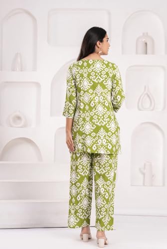 Image of YAZIA Women Cotton Lounge Wear Set - Printed Top & Pyjama Co-Ord Set | Soft Breathable Fabric | Daily, Nightwear & Home Wear | Small to 3XL