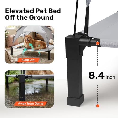 Heeyoo Elevated Dog Bed with Canopy
