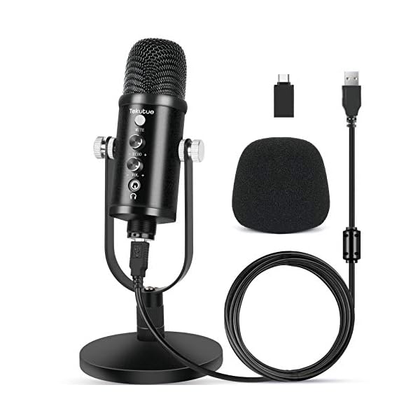 Tekutue Professional Noise Cancelling USB Mikrofon für Smartphone PC - Kondensatormikrofone mit Nierencharakteristik für…