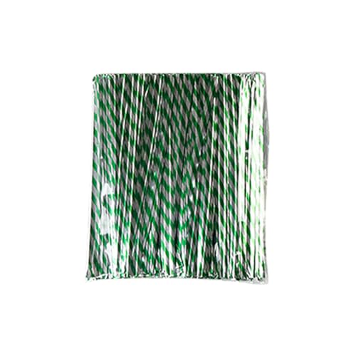 JIHUOO Lot de 500 attaches torsadées métalliques rayées pour sac à pain, emballage cadeau, bonbons, biscuits, gâteaux, sacs à friandises, sacs à friandises de Noël, vert