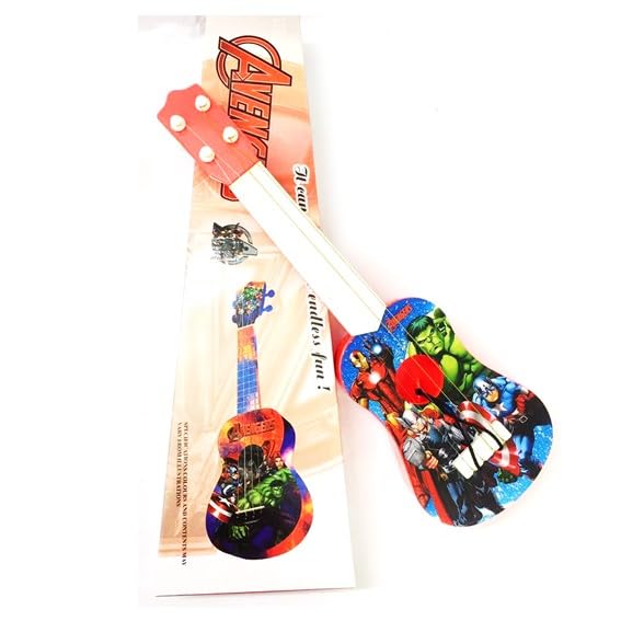 TD CREATIONS Kids 4 String Guitar Toy, Small Musical Instrument for Beginners, Cartoon Design (Boys-Style Red) (B0D9FLX652) Amazon Price History, Amazon Price Tracker