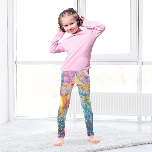 Toddler Girls Leggings Printed Yoga Pants Leggings Dragonfly Sprite Flower Bushes for Kids4
