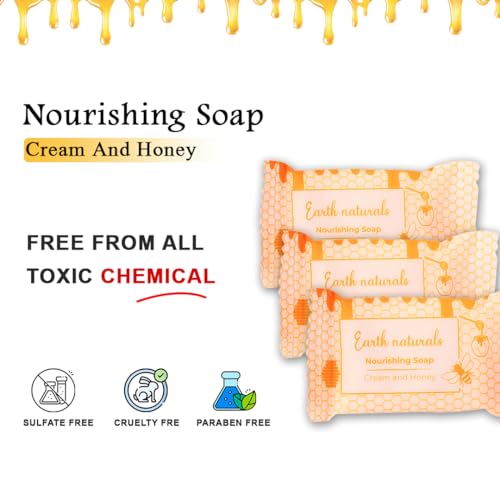 Image of Earth Naturals Hotel Toiletries Nourishing Handmade Soap 20 Gm | Cream & Honey | Hospital Toiletry Kits | Hotel Amenities | Hotel Guest Room Toiletries (50)