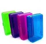 Emraw Assorted Colors Multipurpose School Pencil Box - Glitter Bright Color Box Pencil Case with...