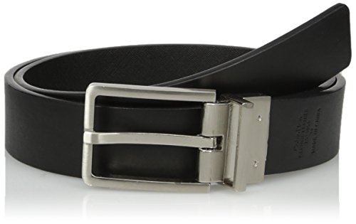 Calvin Klein Men's Round Edge Buckle 35Mm Reversible Belt, Black/Brown Gun, 36 #TOP1