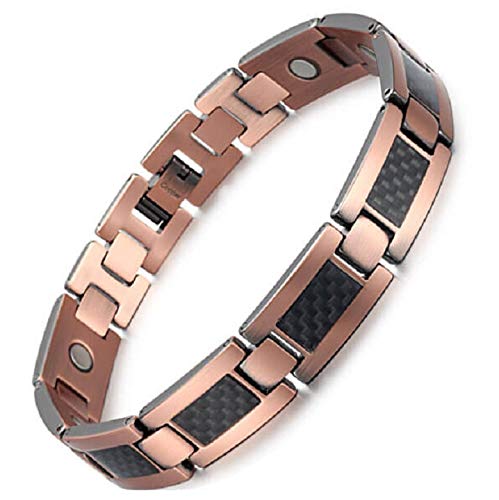 Bracelet magnétique cuivre et carbone en 18 cm - Bracelet 3000 Gauss - Bracelet aimanté - Vital confiance spécialiste en bracelets et bijoux magnétiques