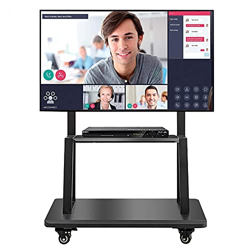 Soporte alto para TV con almacenamiento y ruedas miniatura 1