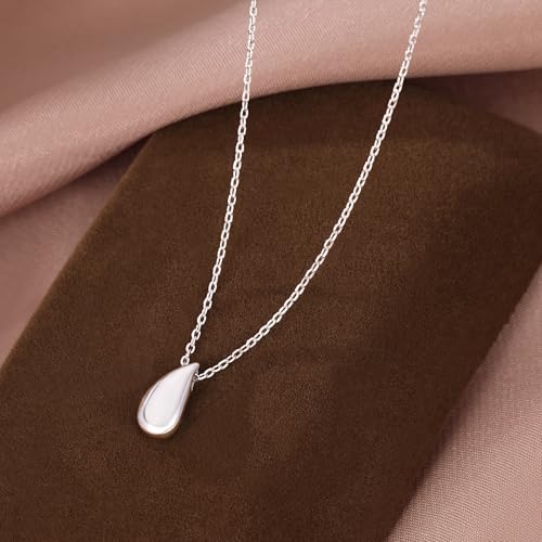 SLUYNZ 925 Sterling Silver Chunky Teardrop Choker Necklace for Women Teens Pear Pendant Necklace4