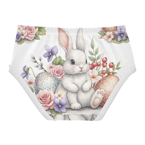 Cute Bunny Easter Flowers Rabbits Toddlers Underwear Floral 2t Cotton Panties for Girl Stylish Briefs Undies Kids2