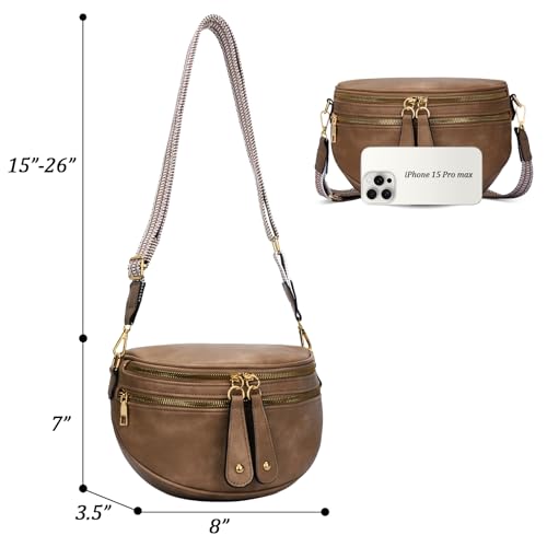 Image of KKXIU Crossbody Sling Bag for Women Trendy Fanny Pack Vegan Leather Chest Bag | Trendy