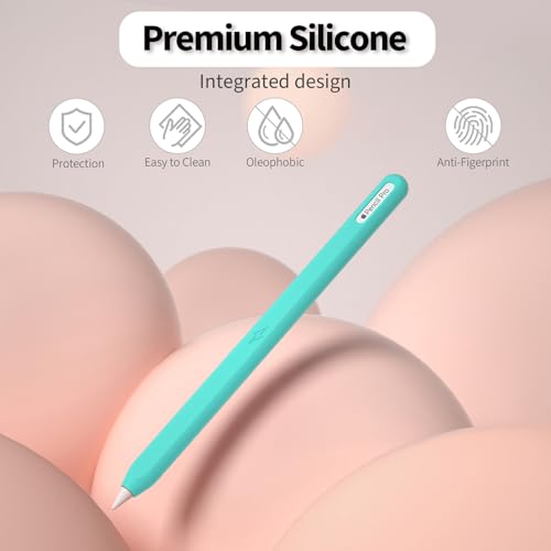 Image of Ultra Thin Protective Pencil Cover for Apple Pencil Pro &Apple Pencil 2nd Gen Silicone Case Sleeve Compatible with Apple Pencil Pro (Mint)