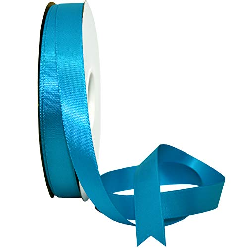 Image of Morex Ribbon 08816 /50-326 Double Face Satin Ribbon, 3 /8 inch x 50 Yd, Methyl Blue