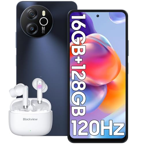 Blackview Shark8 Mobile phone, 16GB+128GB/2TB (2024), 120Hz 6.78’’ FHD+, Android 13 Smartphone, 5000mAh 33W Fast Charge, Helio G99, 64MP+13MP, 4G Dual SIM Phones, NFC, Face Unlocked Phone