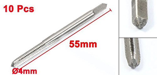 uxcell 10 Pcs M4 x 0.7 4mm High Speed Steel Machine Screw Coarse Thread Metric Taps Tapping Threading Machinist Repair DIY Tool