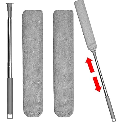 Loteaf Gap Dust Brush for Cleaning Under Appliances with Telescoping Long Handle 60 inches Washable and Retractable Gap Duster Brush Feather Duster for Under Furniture Couch, Fridge, Washer Cleaning Cover