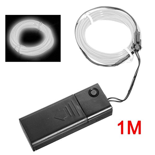 SODIAL (R) Bianco flessibile di EL Wire Neon Luce