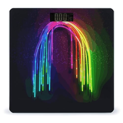 Báscula Digital de Baño Digital Rainbow Neon con Plataforma Amplia miniatura 1