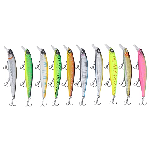 Minnow Vissen Lokken, Zinkend Minnow Aas Efficiënt Praktisch 22,8 g/14 cm Plastic + Roestvrij staal Duurzaam met haak voor het aantrekken van vissen voor sishing - Image 8