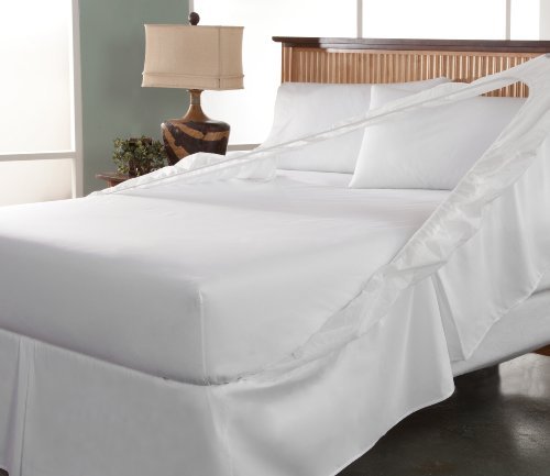 Perfect Fit Easy on Easy Off Bed Skirt and Box Spring Protector, Queen, White by Perfect Fit