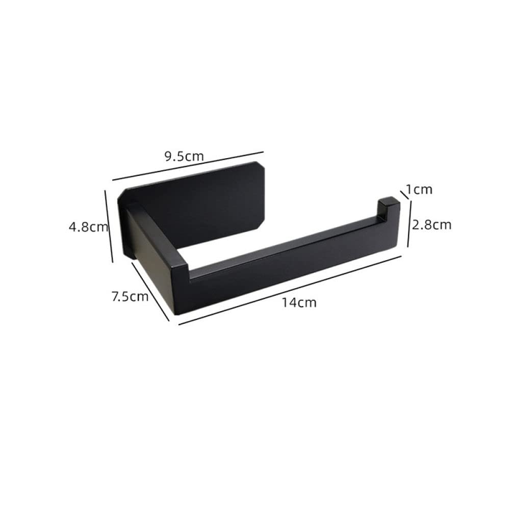 Toilettenpapierhalter aus Edelstahl selbstklebend in Toilettenpapierhalter Schwarzes Finish ohne Schraube,Schwarz