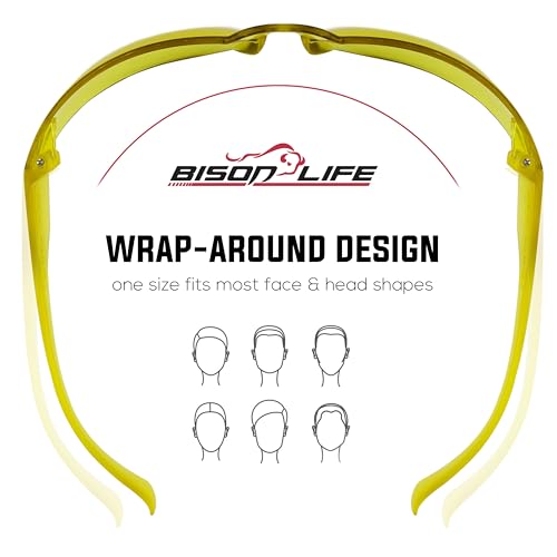 Image of BISON LIFE Clear Safety Glasses - ANSI Z87.1 Certified Scratch & Impact Resistant Eye Protection Goggles for Men & Women