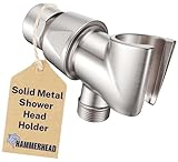 100% METAL Shower Head Holder for Hand Held Showerheads | Adjustable Shower Arm Mount with Universal Wall Hook Bracket and Brass Pivot Ball, Brushed Nickel