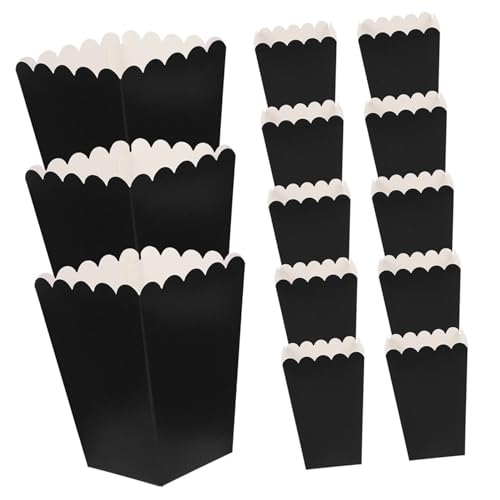Boîtes à popcorn en carton noir 100 pièces pour emballage snack de fête thématique