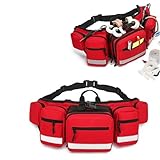 First Aid Fanny Pack Bag, First Aid Bags Empty, Lifeguard Hip Pack, Portable Trauma Bag with Reflective Strip Great for Hiking,Camping and Outdoor Sports
