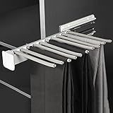 Ausziehbarer Kleiderbügel, platzsparende Stange mit zweireihigen Schienen für effiziente Schrankorganisation