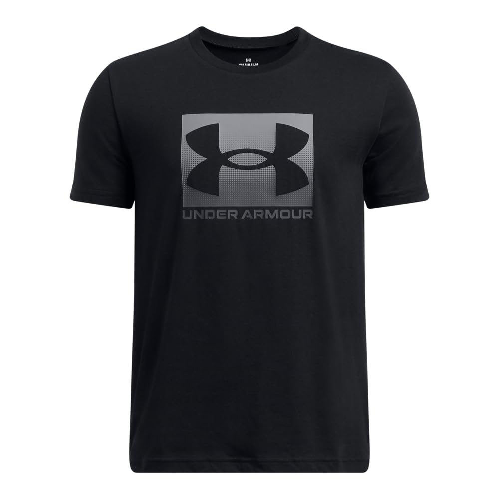 Under Armour Boys' Boxed Sports Update Short Sleeve, Super-Soft Boys' T-Shirt for Athletics and Casual Wear, Quick-Drying Sports T-Shirt for Kids,Black / / Pitch Gray,YLG