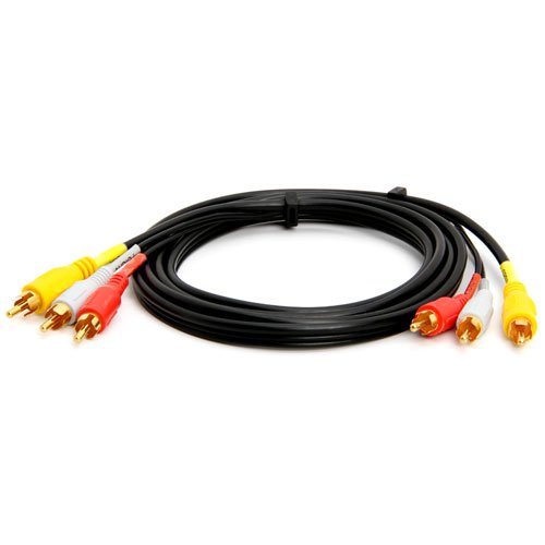 PTC 6 feet 3-RCA Composite A/V-Red/Yellow/White Cable