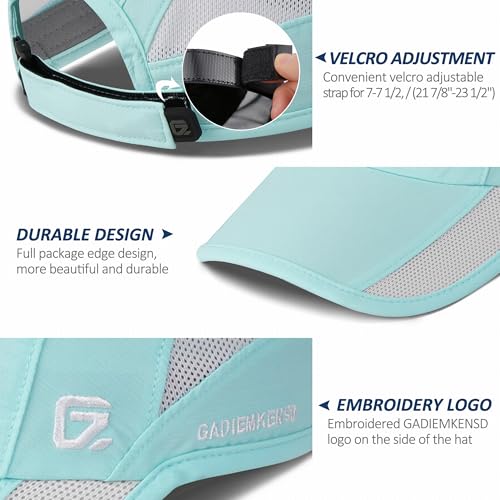GADIEMKENSD Gorra Deportiva de Secado Rápido UPF50+ Ligera, Transpirable y Suave para Correr al Aire Libre, Gorras de Béisbol para Mujeres (Mint Green) - imagen 5