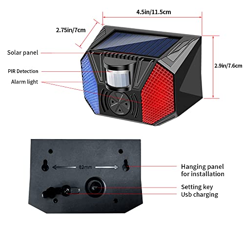 Chunhee Solar Strobe Alarm Light With Motion Sensor Siren Outdoor Alarm Siren With Remote Controller 129Db Sound Security Siren Light Ip67 Waterproof And 4 Mode For Home,Farm,Barn,Villa,Yard #TOP4