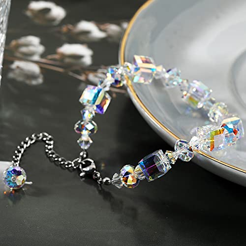 Wusarply Elemental Crystal Bracelet For Women Girl, Adjustable Link Bracelet, Jewelry Gifts For Friends And Lovers, Christmas Birthday Valentine's Day New Year Gift For Mom And Wife(Colorful) #TOP4