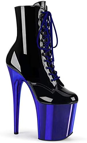 Pleaser Womens Flam1020 B M Boot Black Patent Black 11 M Us