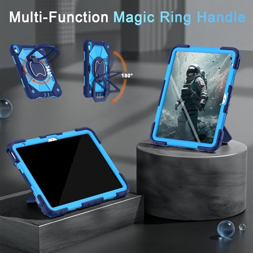 Image of Auizotl Case for iPad (A16) 11th /10th Generation 2025 /2022,360 Rotating Stand iPad Case 10th Generation with Screen Protector,Heavy Duty Shockproof i Pad Cases 11th /10th Gen 11.0 /10.9 Inch,Navy Blue
