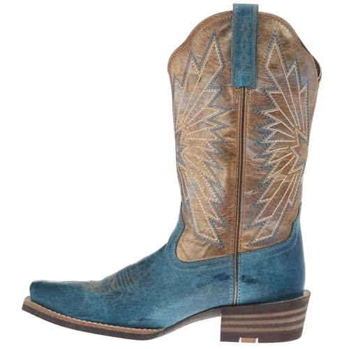 Ariat Women's Decatur Western Boot, Indigo Dreams/Pearlized Tan, 74